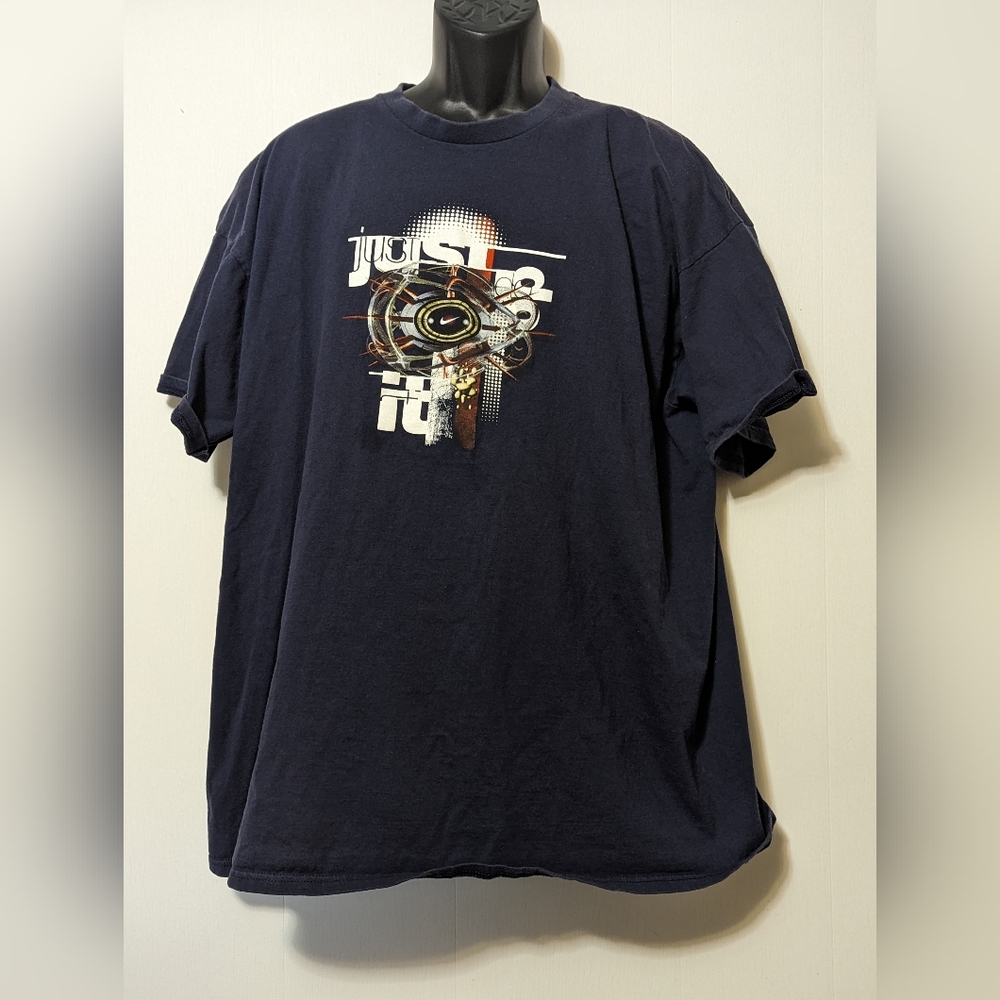 Men's vintage Nike Just Do It Graphic T-Shirt Dark Blue Size XXL RARE